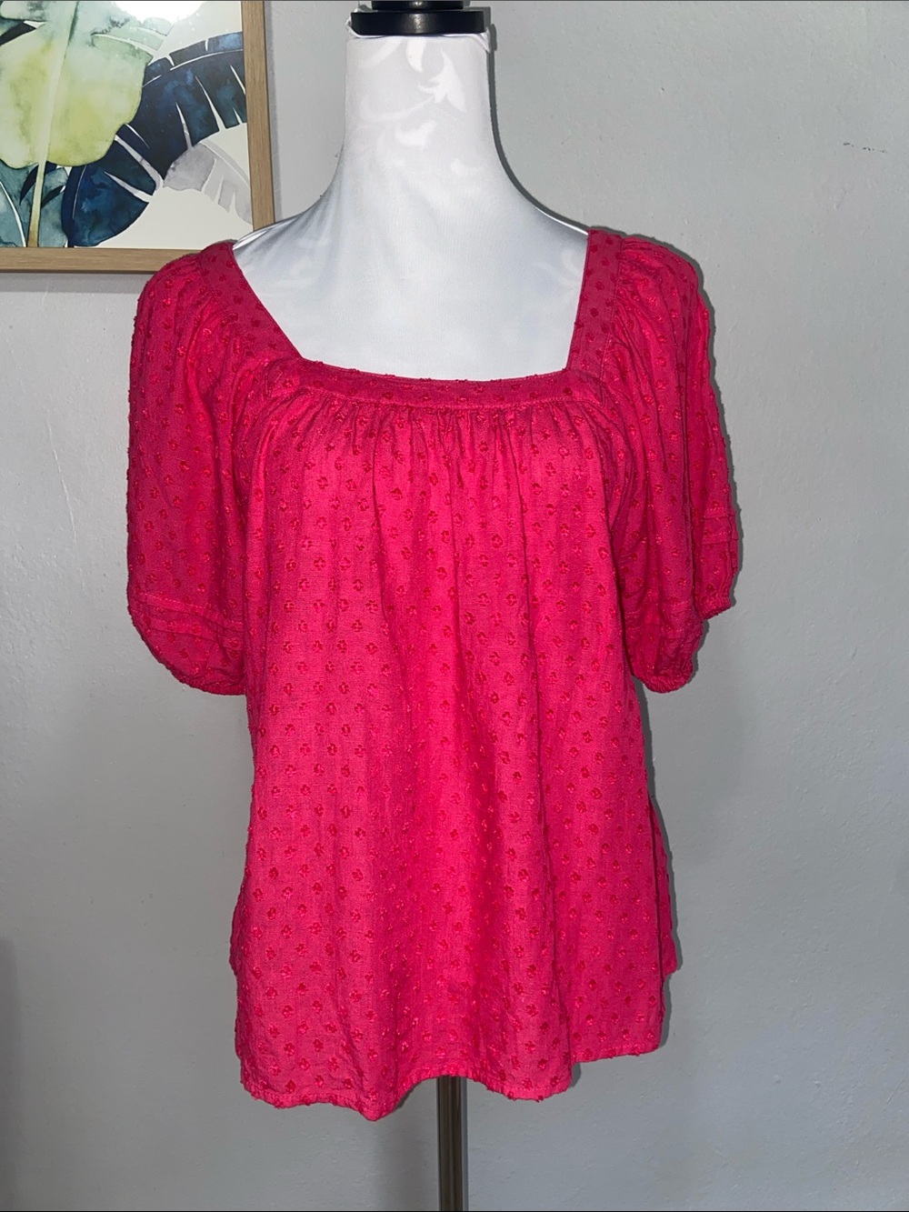 GAP clip dot square neck top